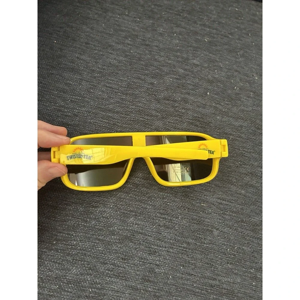 Twisted Tea Shield Style Yellow Mirrored Adult Sunglasses